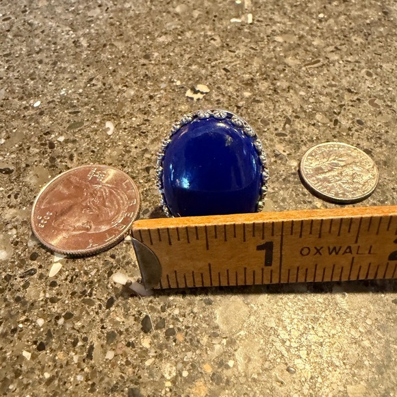 American West Deep Blue Silver Ring - Picture 4 of 6